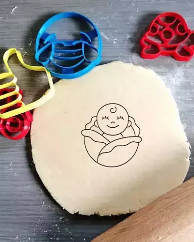 Baby Girl Cabbage Cookie Cutter 3D print model