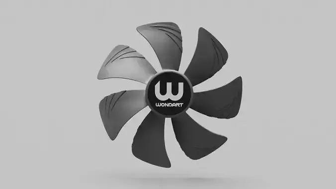 Computer Cooling Fan Blade part Low-poly 3D model