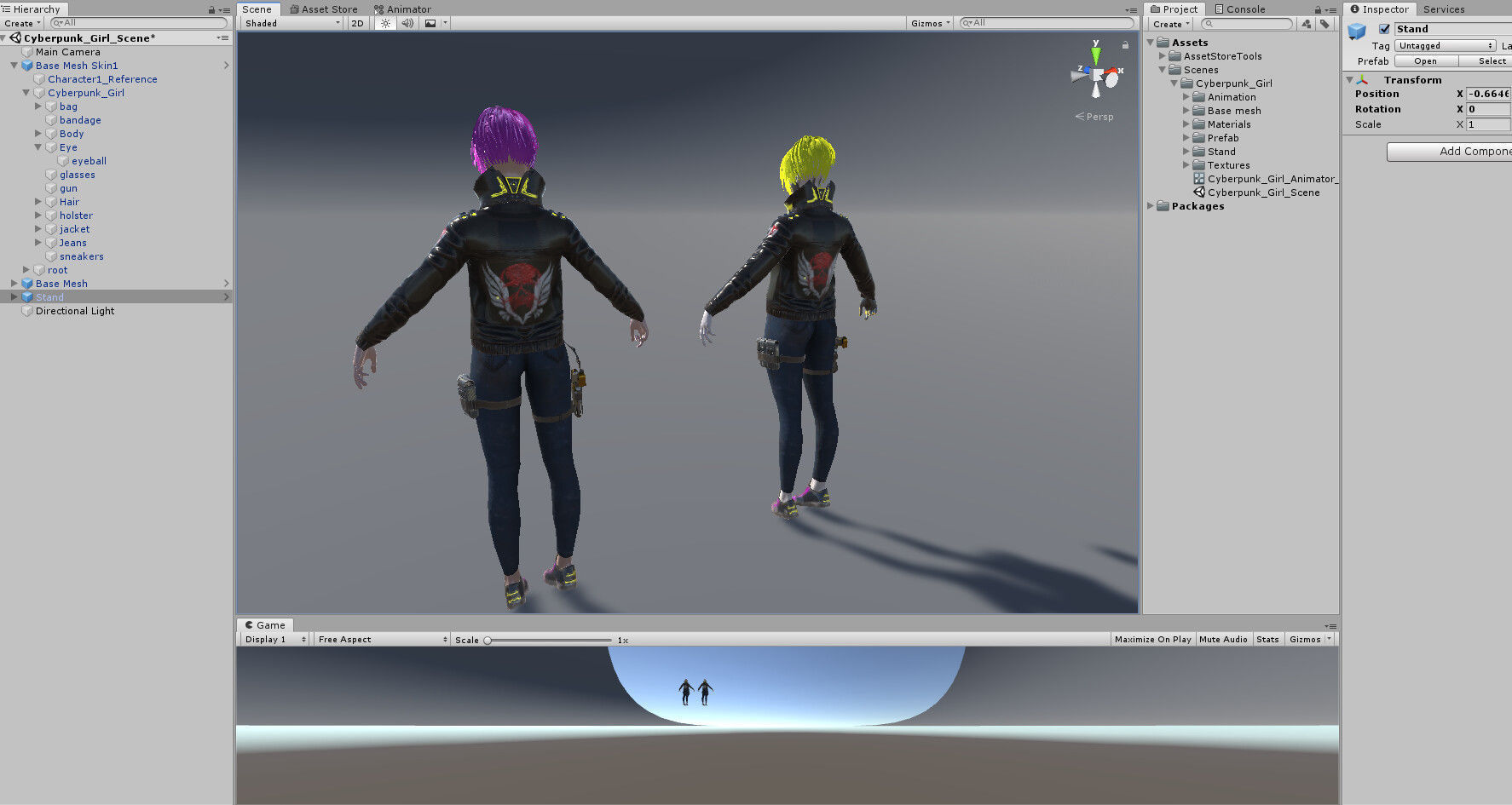 Cyberpunk Girl Low-poly 3D model_27