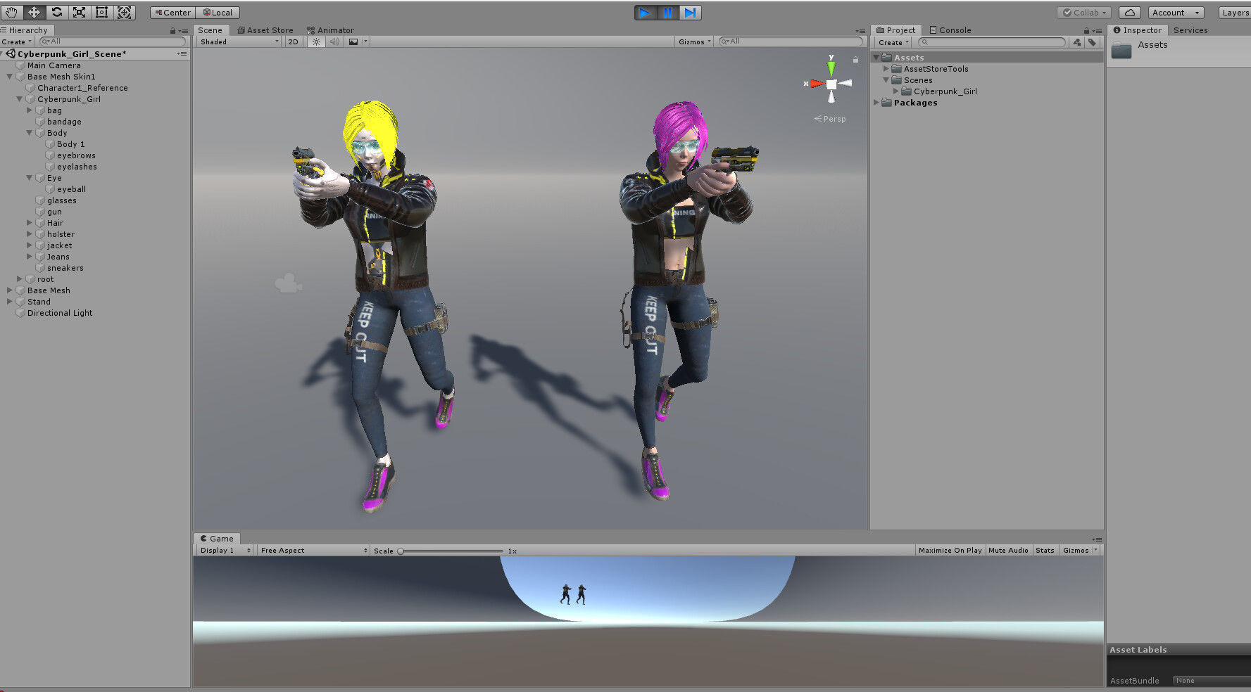 Cyberpunk Girl Low-poly 3D model_28