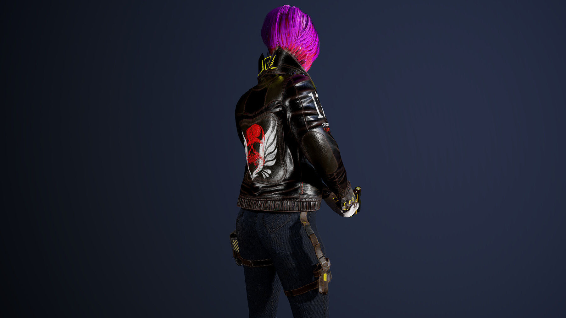 Cyberpunk Girl Low-poly 3D model_8