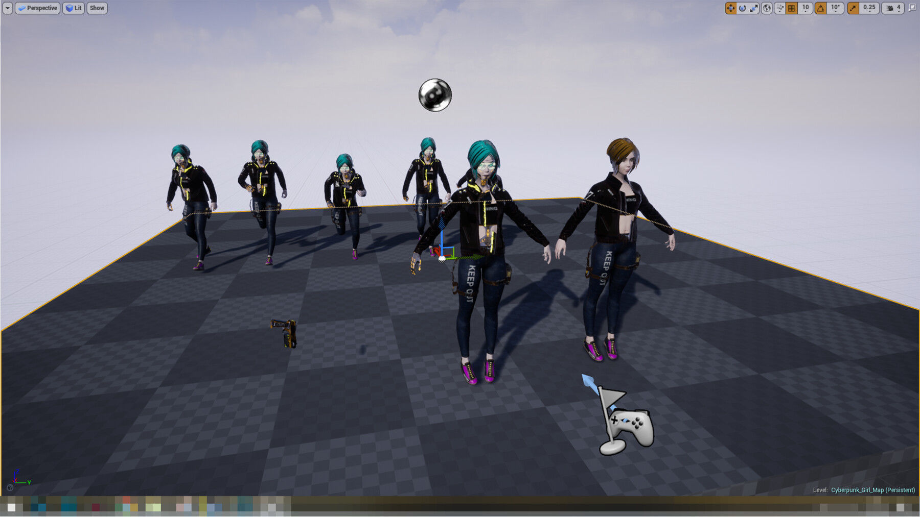 Cyberpunk Girl Low-poly 3D model_32