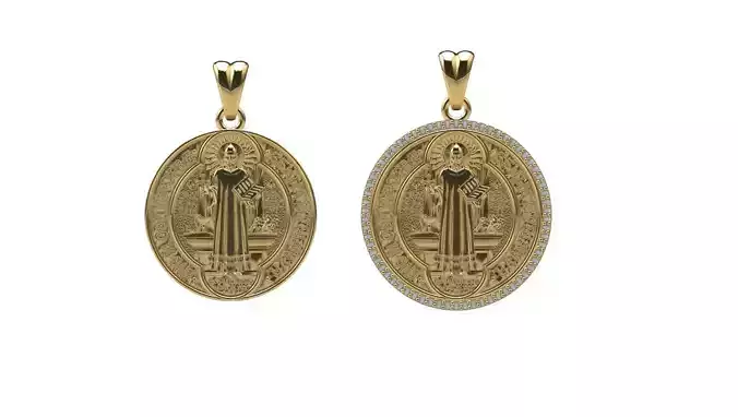 medalha sao bento  medalha sao benedito 3D print model