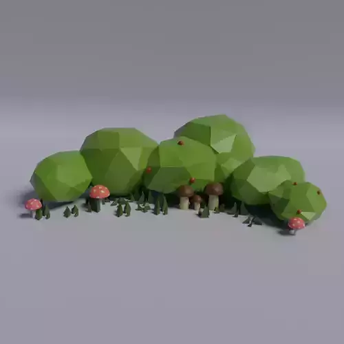 lowpoly forest vegetation set