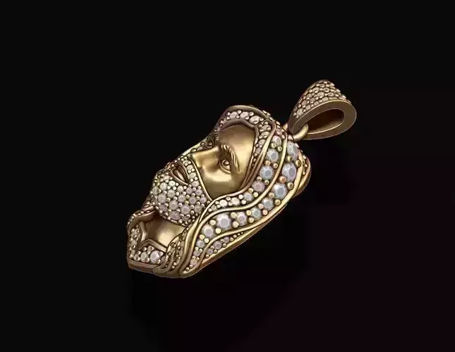 Jesus pendant with gems