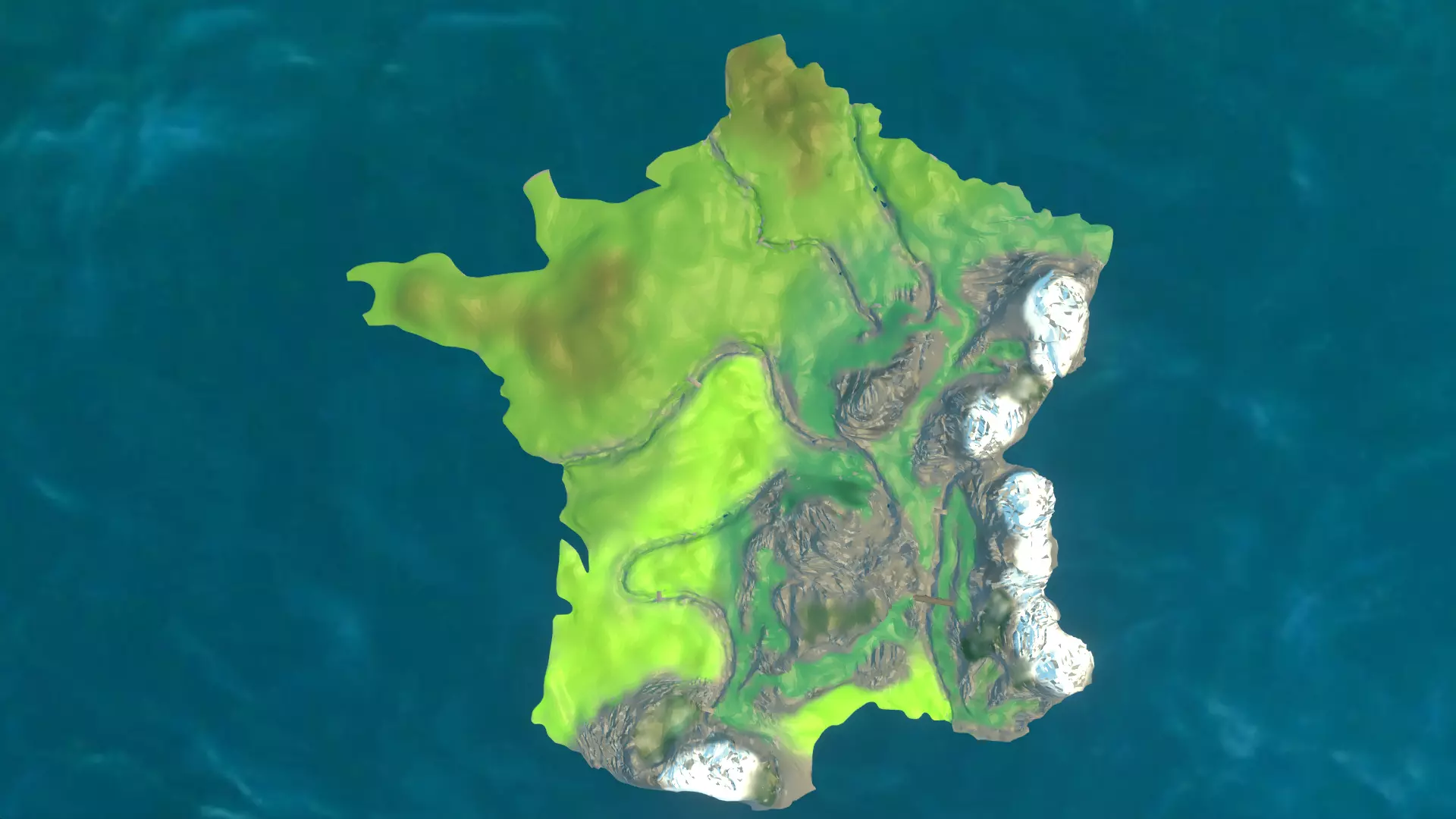 GAMEREADY Map of France Free low-poly 3D model