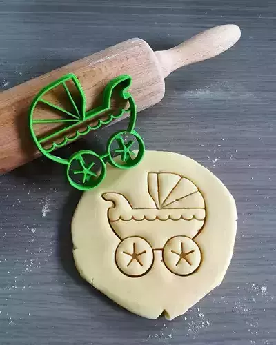 Baby Stroller Cookie Cutter 3D print model
