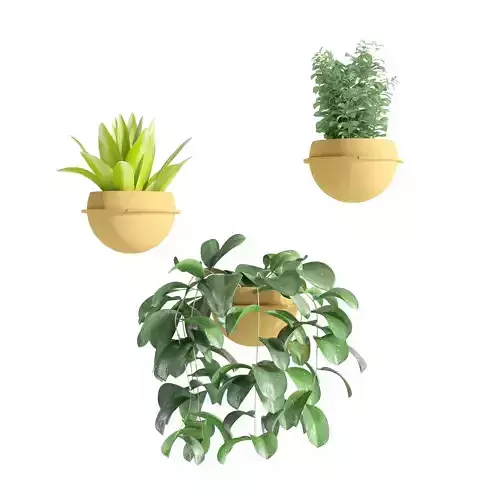 Wall-mounted metal vase