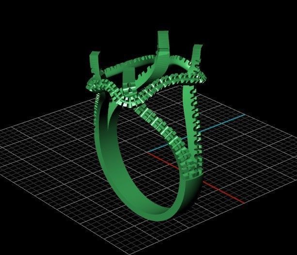 luxury engagement ring with a large radiant stone 276 3D print model_37