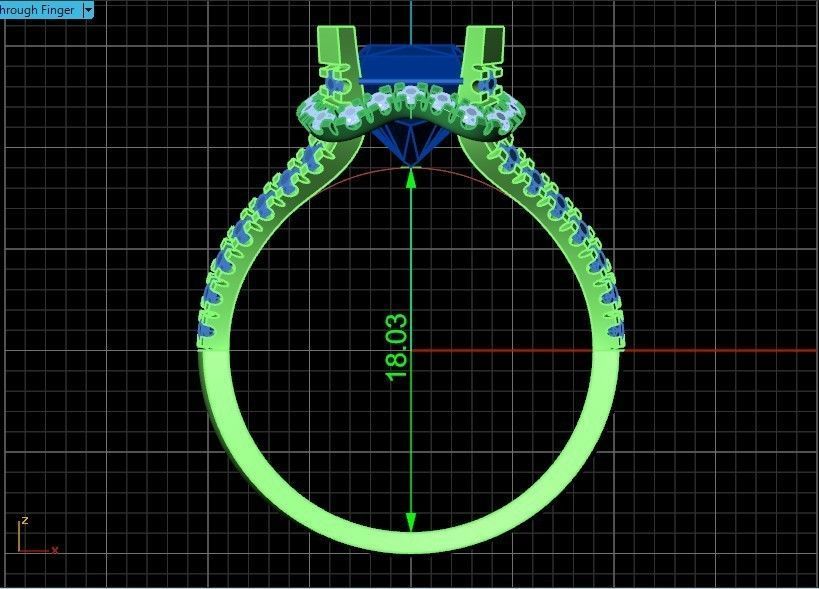 luxury engagement ring with a large radiant stone 276 3D print model_18