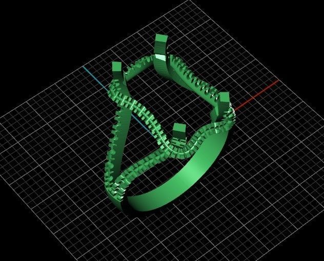 luxury engagement ring with a large radiant stone 276 3D print model_36