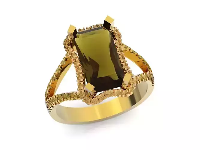 luxury engagement  ring with a large  radiant stone 276