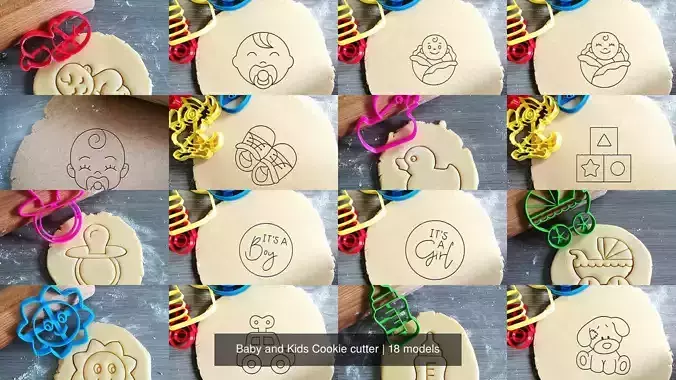 Baby and Kids Cookie cutter 3D Model Collection