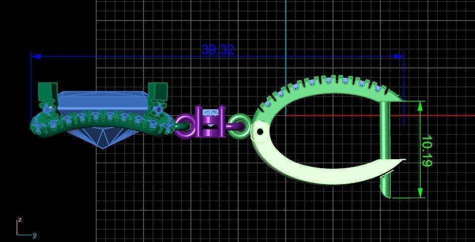 engagement ring and earrings set with a large radiant stone 3D Model Collection_5