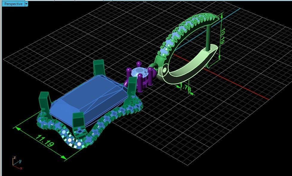 engagement ring and earrings set with a large radiant stone 3D Model Collection_14