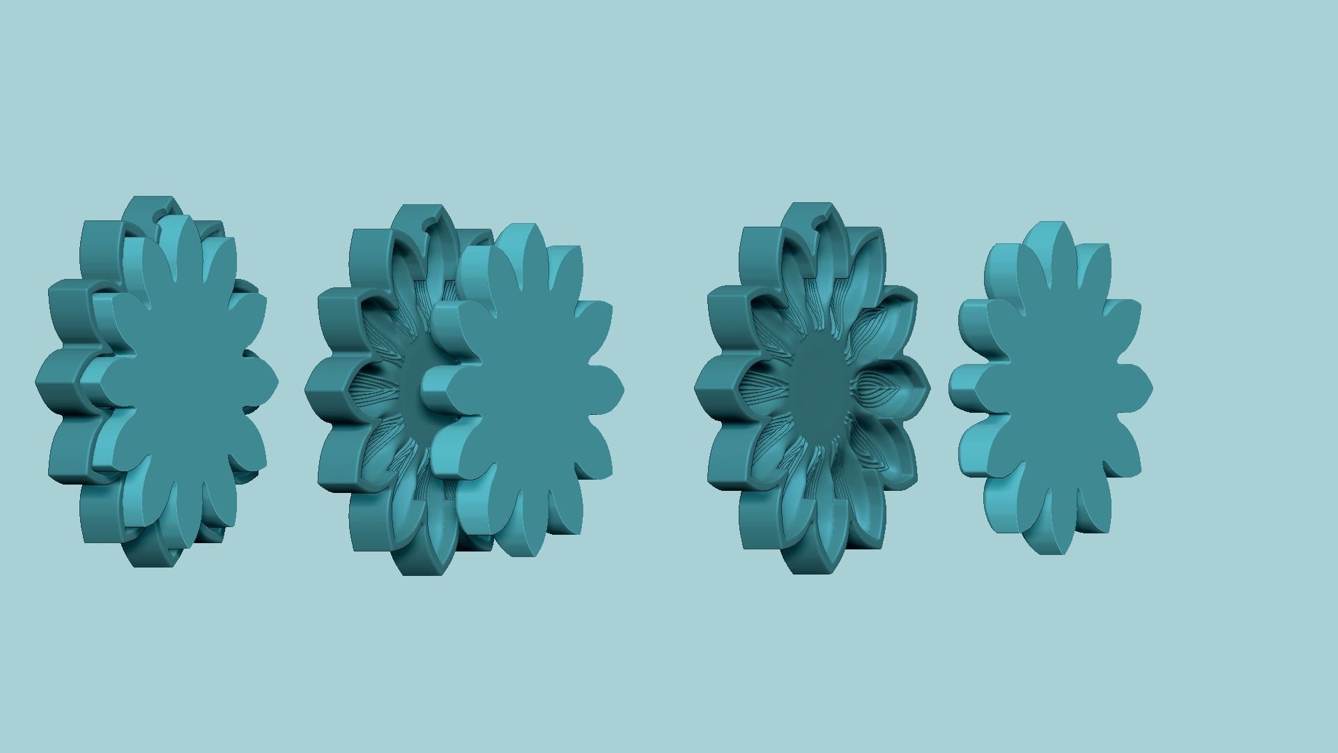 Sunflower 12 Petal C - Molding Arrangement EVA Foam Craft 3D print model_2