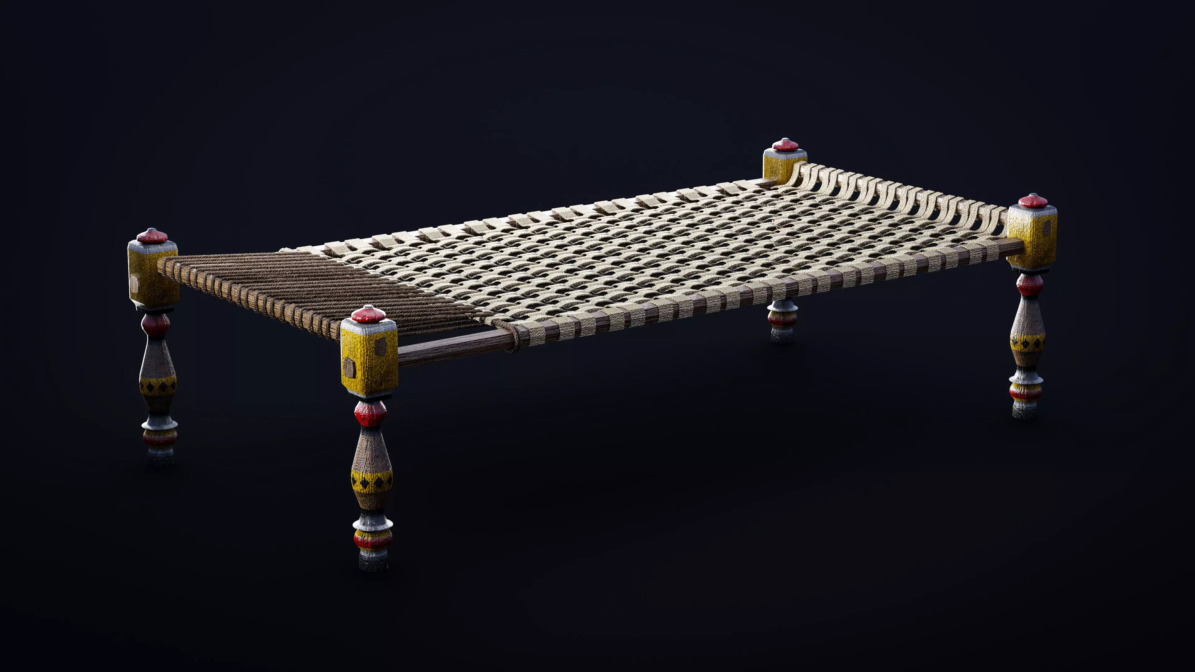 Cot Charpai 3D model