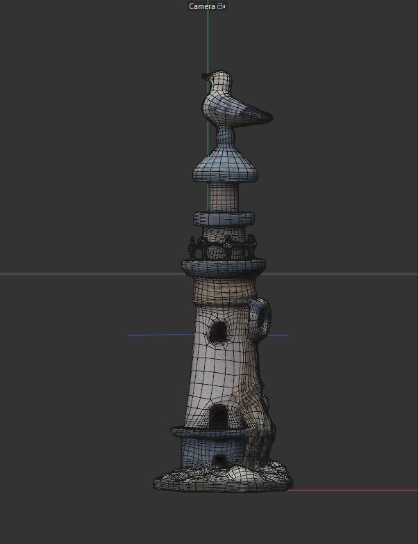 Lighthouse miniature Low-poly 3D model_8