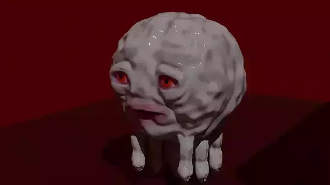 Realistic Ghast head with eyes Low-poly 3D model
