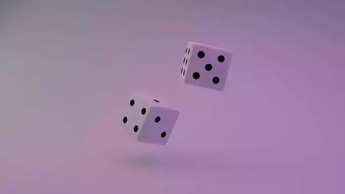 Dice 3d model black and white