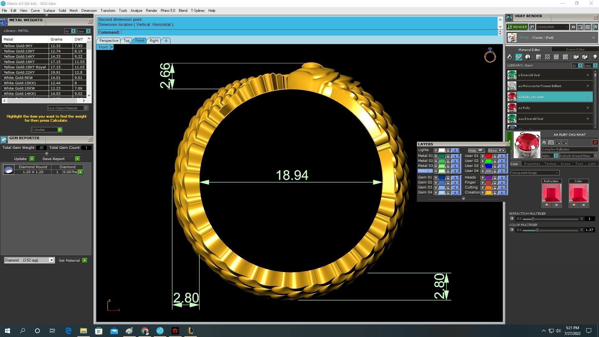 Arowana ring Fish Ring 3632 3D print model_2