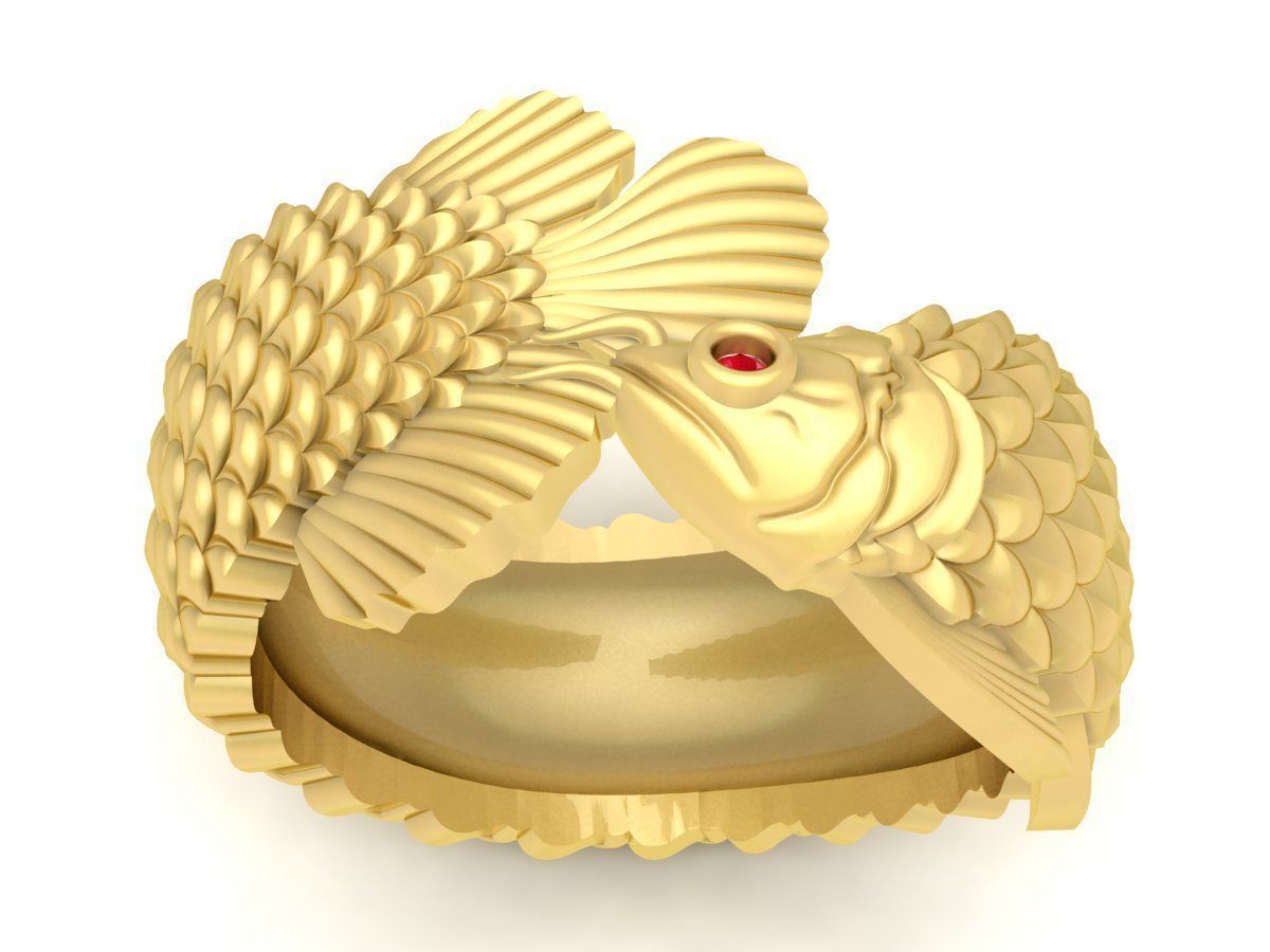 Arowana ring Fish Ring 3632 3D print model_1