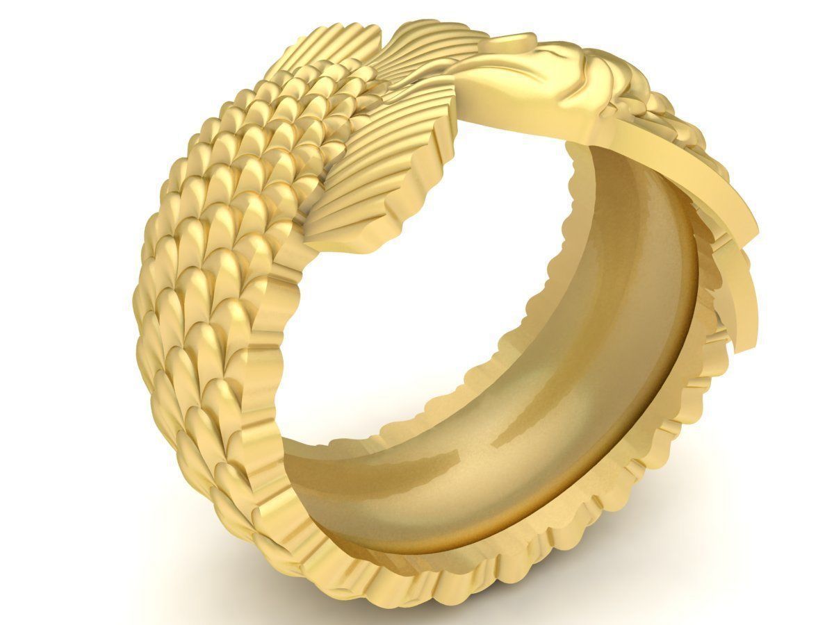 Arowana ring Fish Ring 3632 3D print model_4