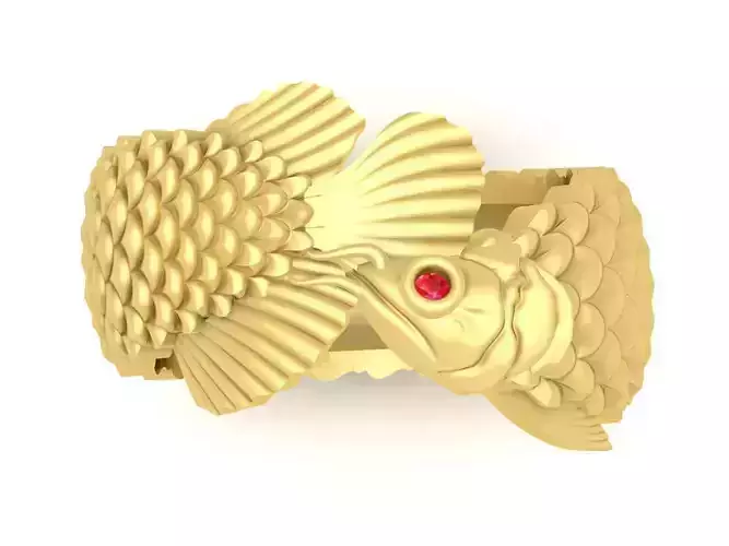 Arowana ring Fish Ring 3632 3D print model