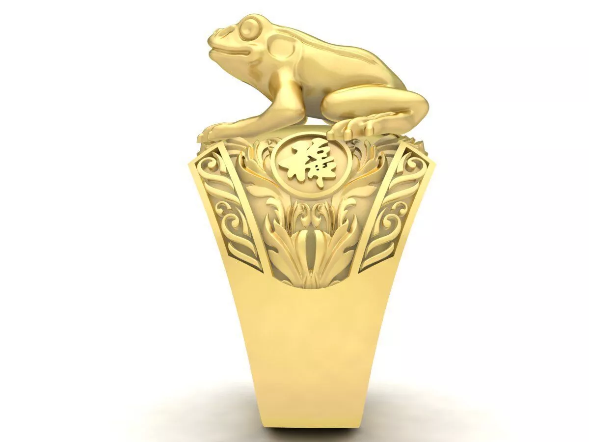 Lucky Frog Feng Shui Ring 3D Model for Jewelry 3633 3D print model