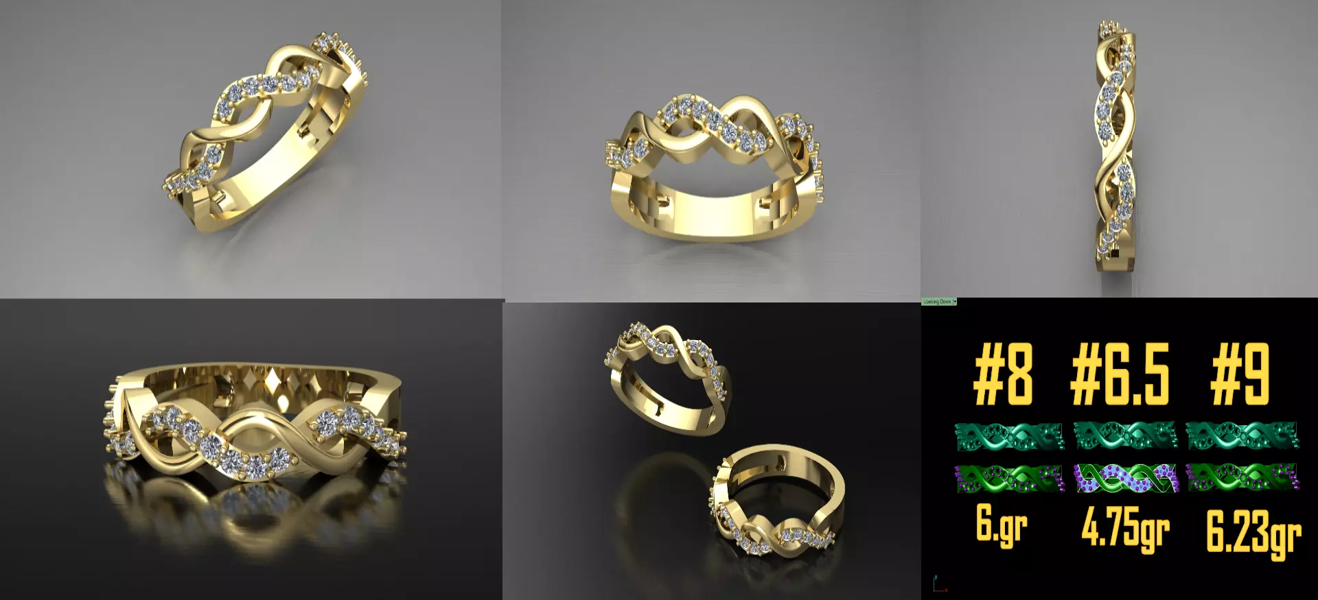 Diamond Infinity Ring 3D Model 3D print model_0