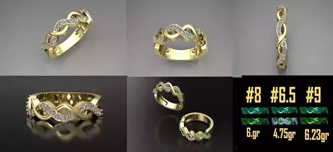 Diamond Infinity Ring 3D Model
