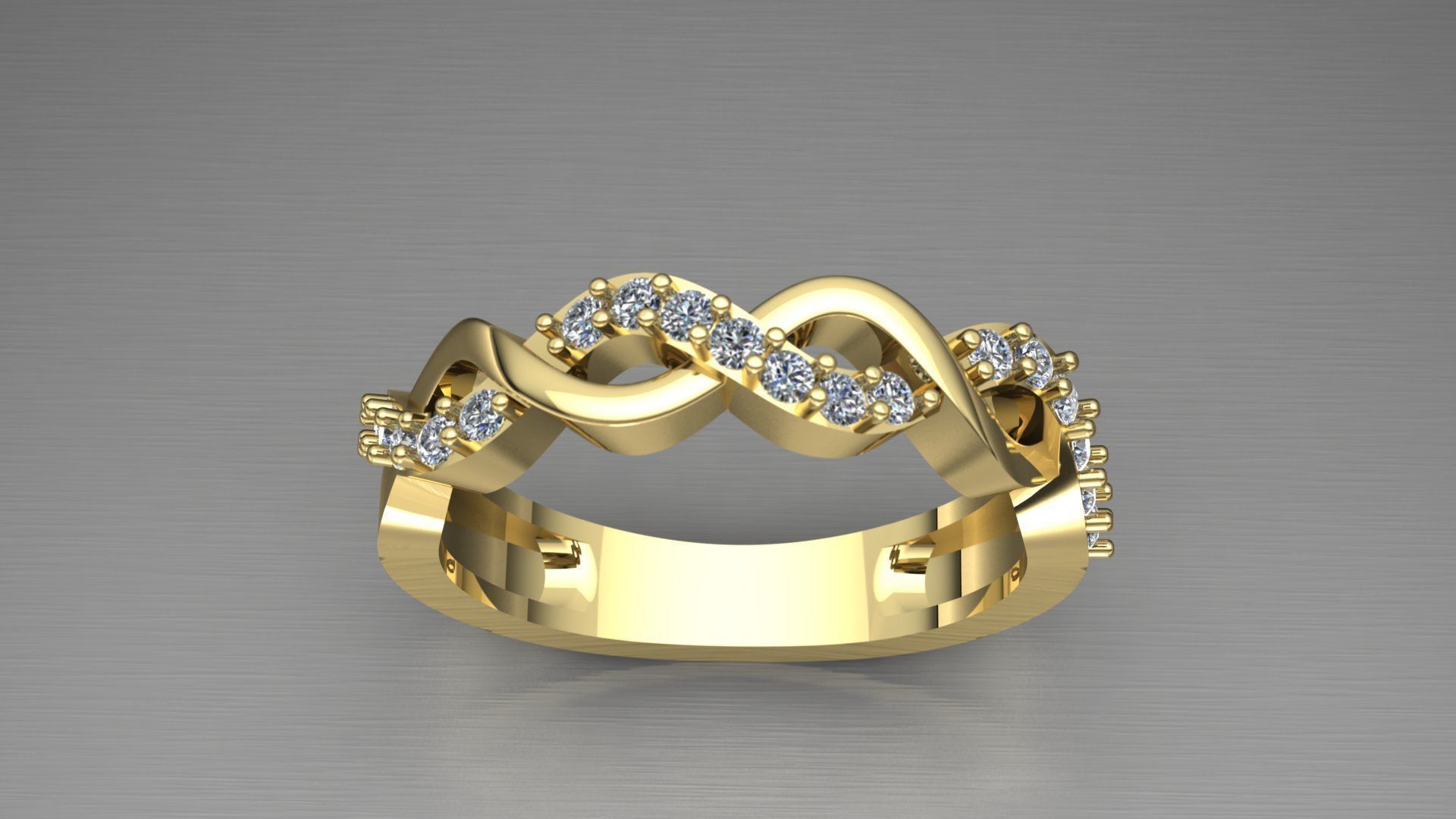 Diamond Infinity Ring 3D Model 3D print model_3