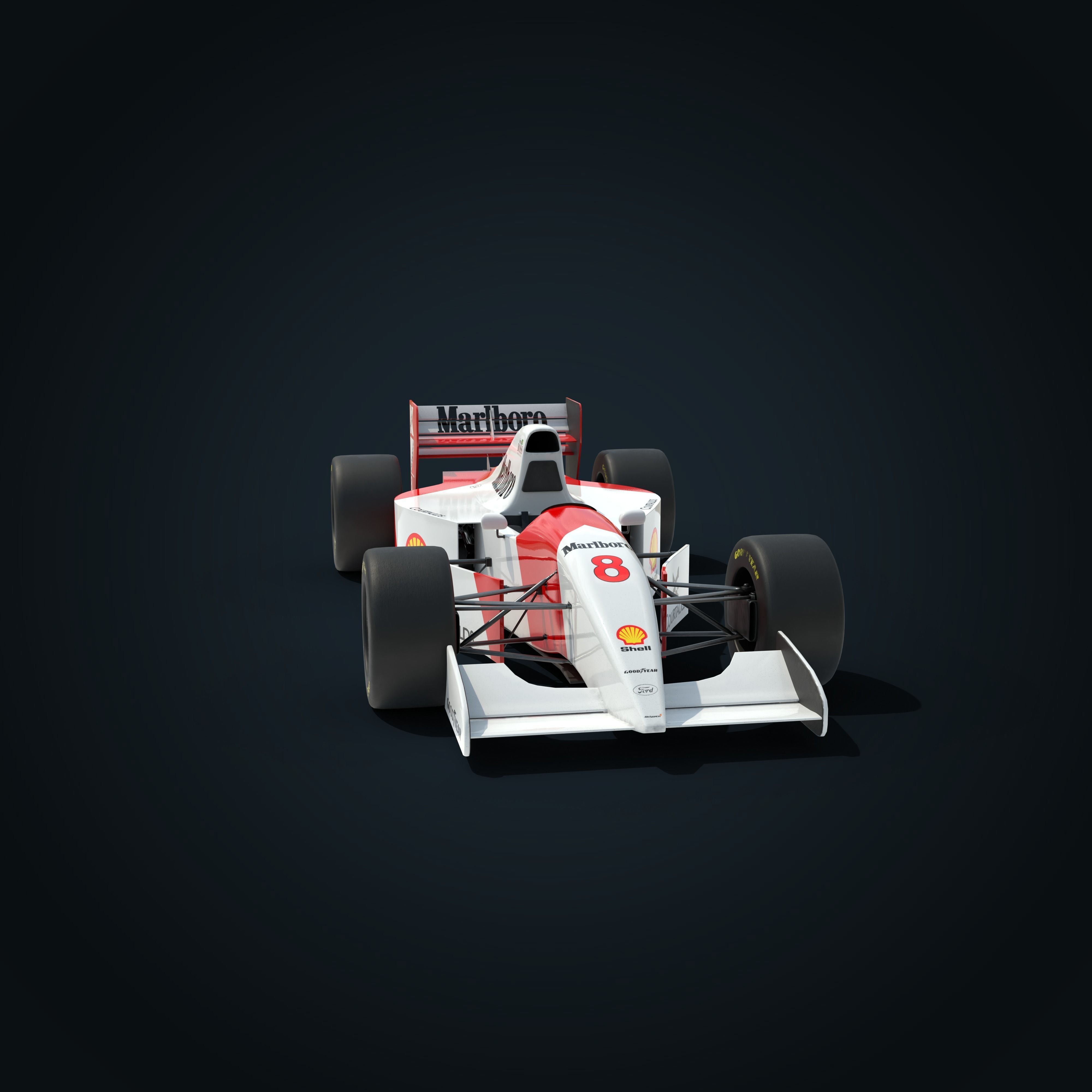 F1 McLaren Mp4-8 Low-poly 3D model_10