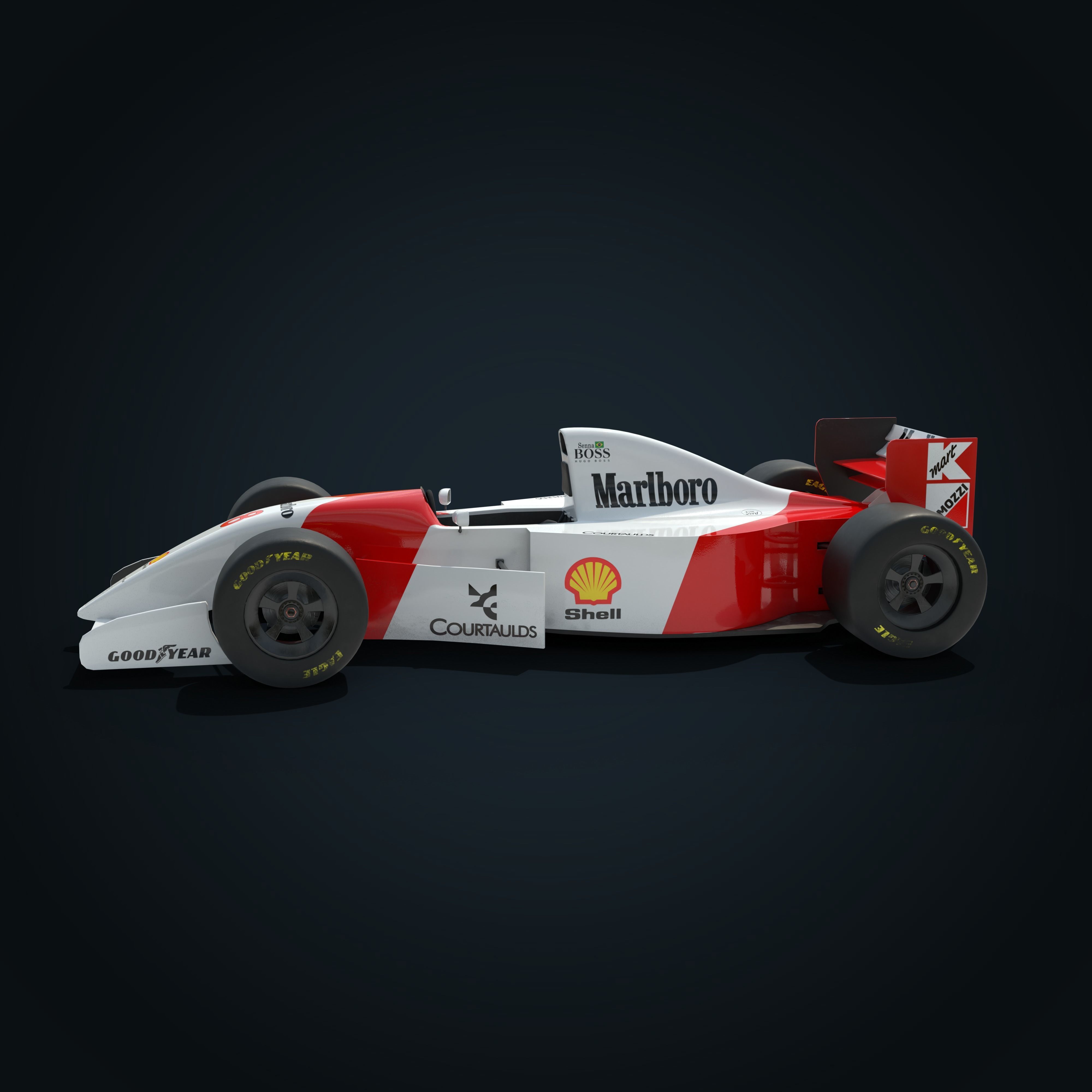 F1 McLaren Mp4-8 Low-poly 3D model_9