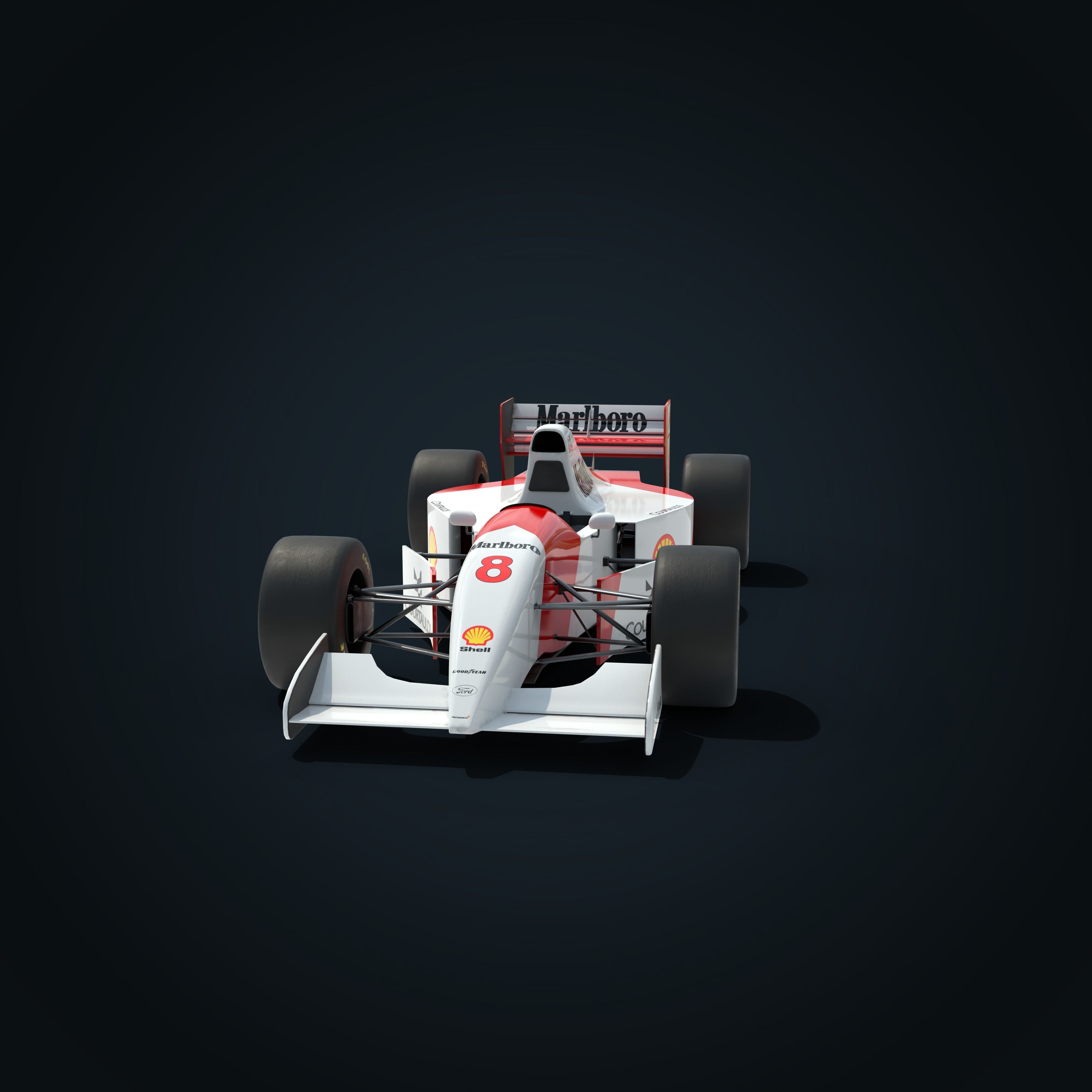 F1 McLaren Mp4-8 Low-poly 3D model_13