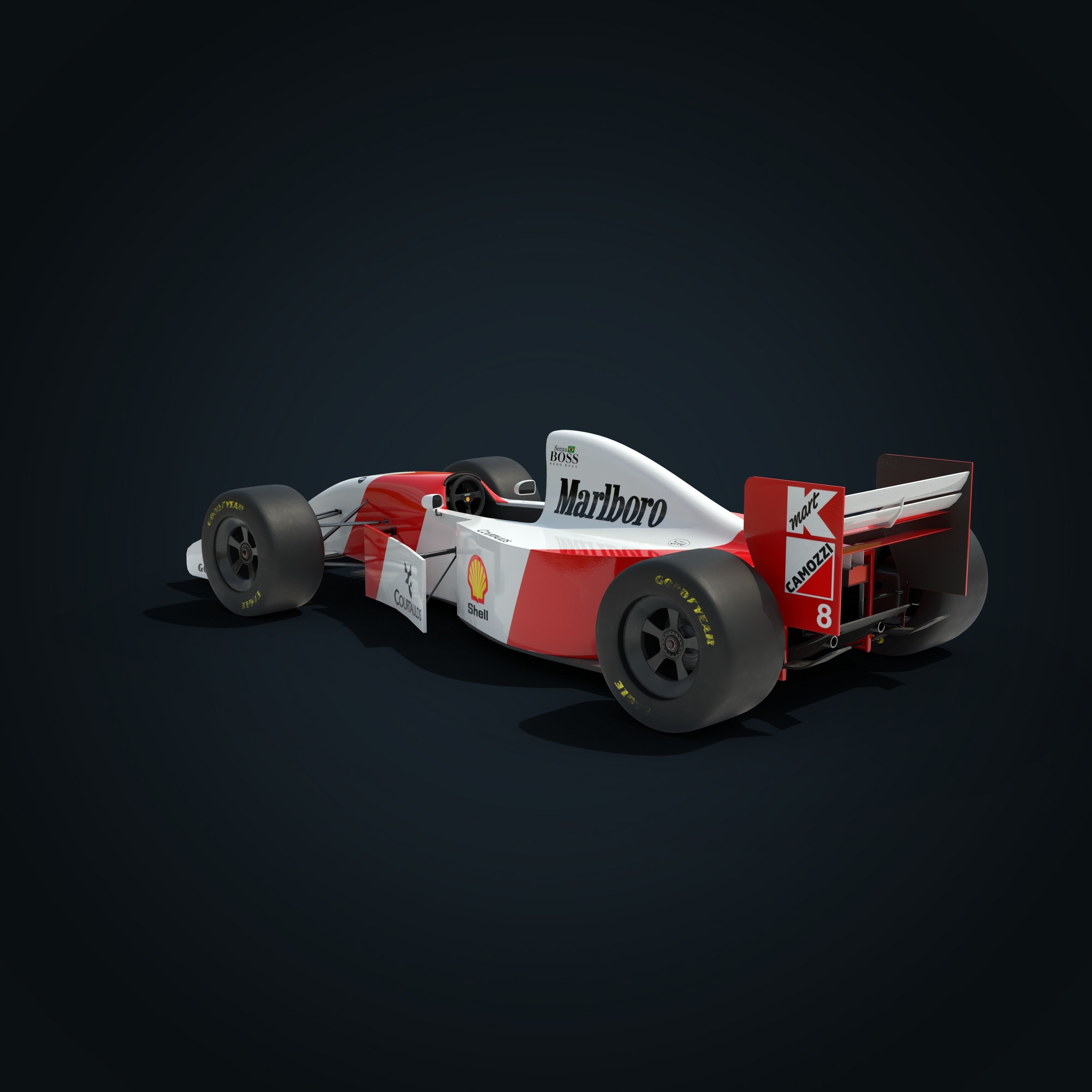 F1 McLaren Mp4-8 Low-poly 3D model_11