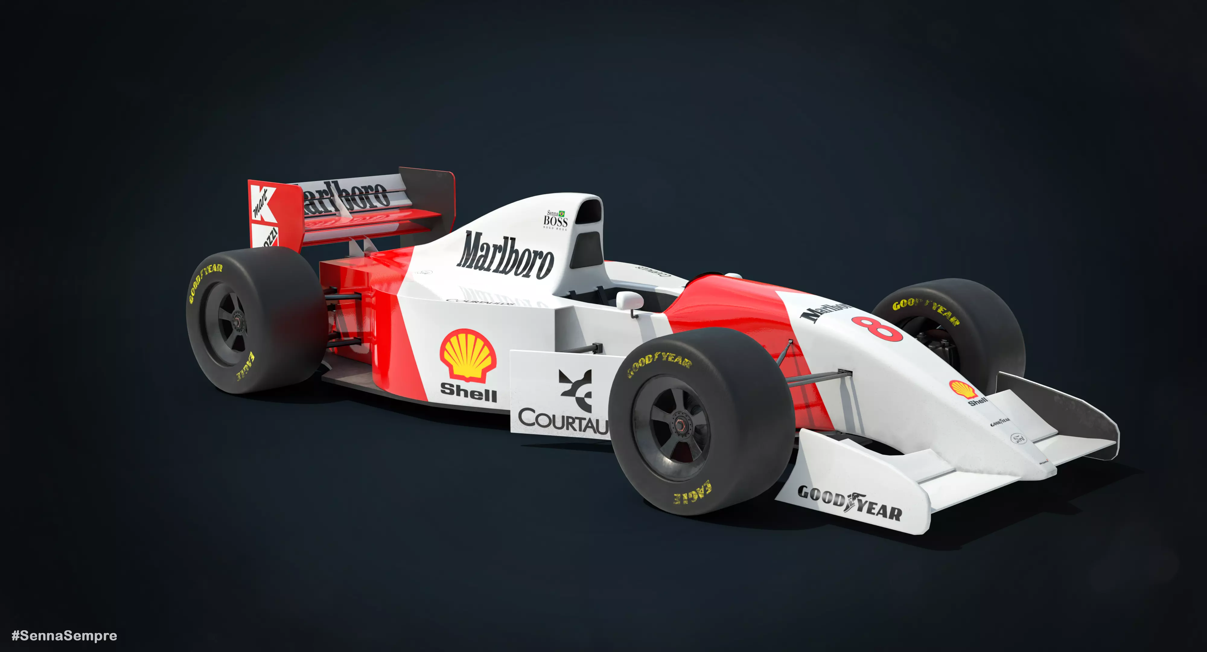 F1 McLaren Mp4-8 Low-poly 3D model_0