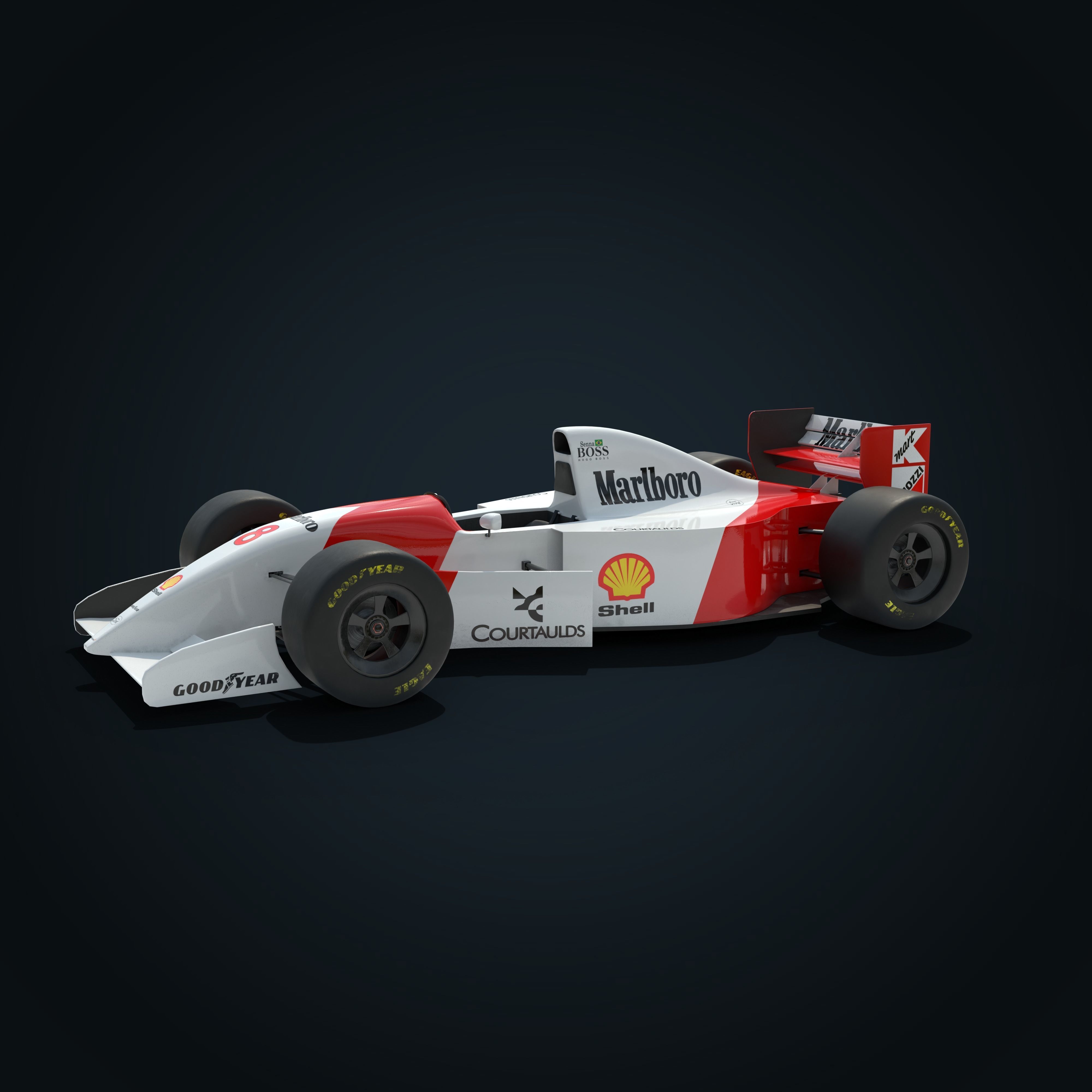 F1 McLaren Mp4-8 Low-poly 3D model_12