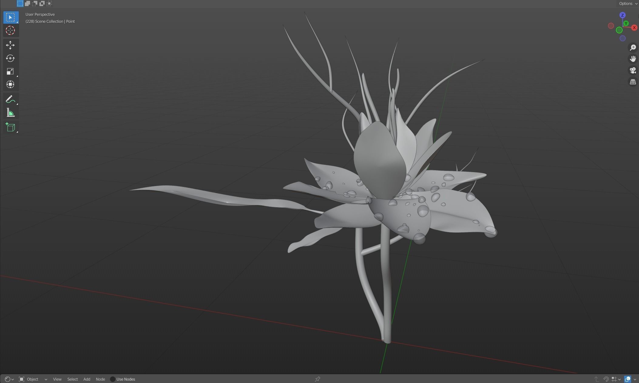 White Flower Low-poly 3D model_3