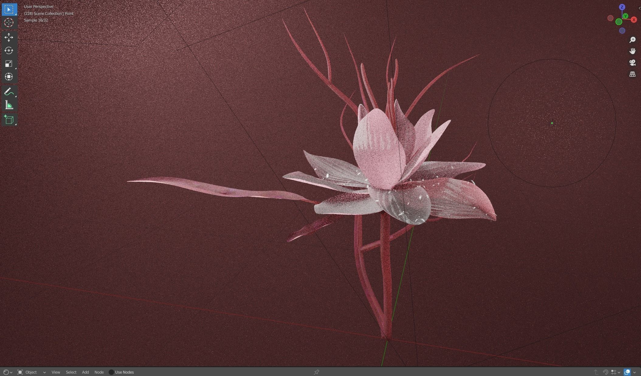 White Flower Low-poly 3D model_2