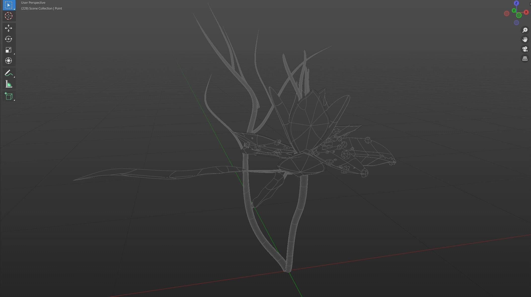 White Flower Low-poly 3D model_4