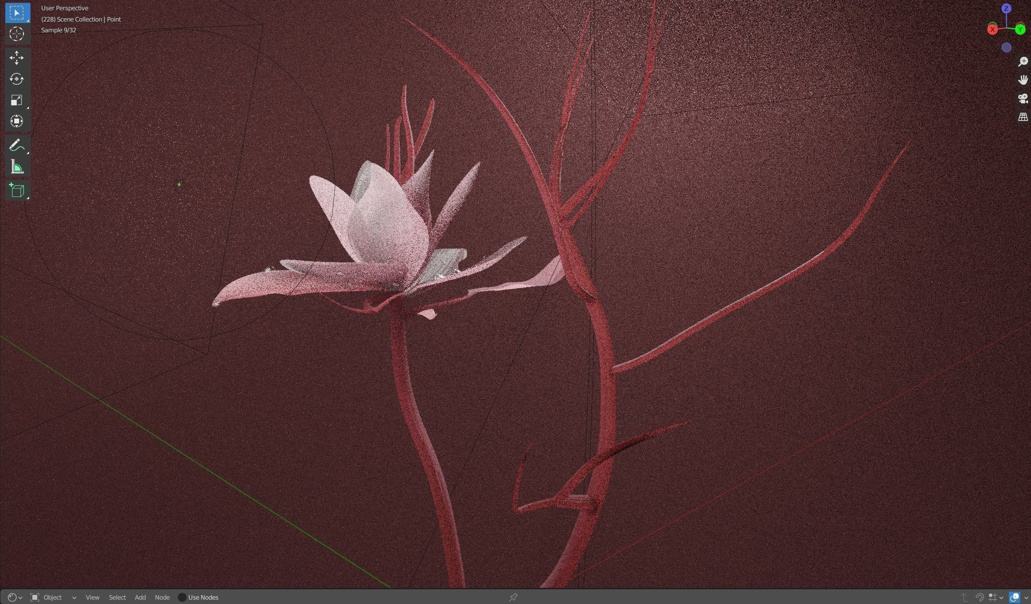 White Flower Low-poly 3D model_1