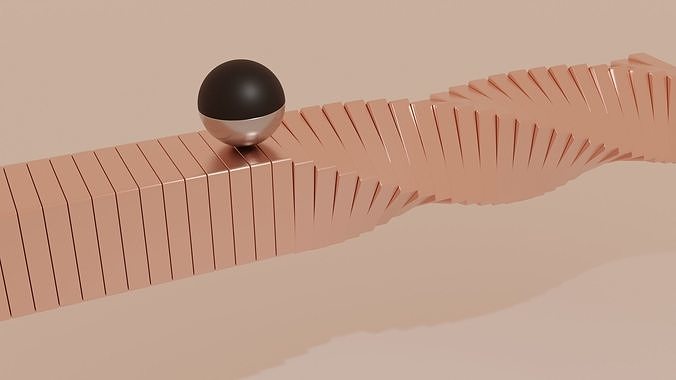 3D Rolling egg on edge of metal railing 3D model