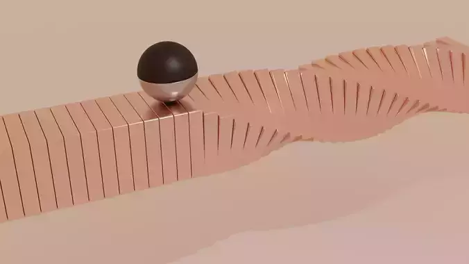 3D Rolling egg on edge of metal railing 3D model