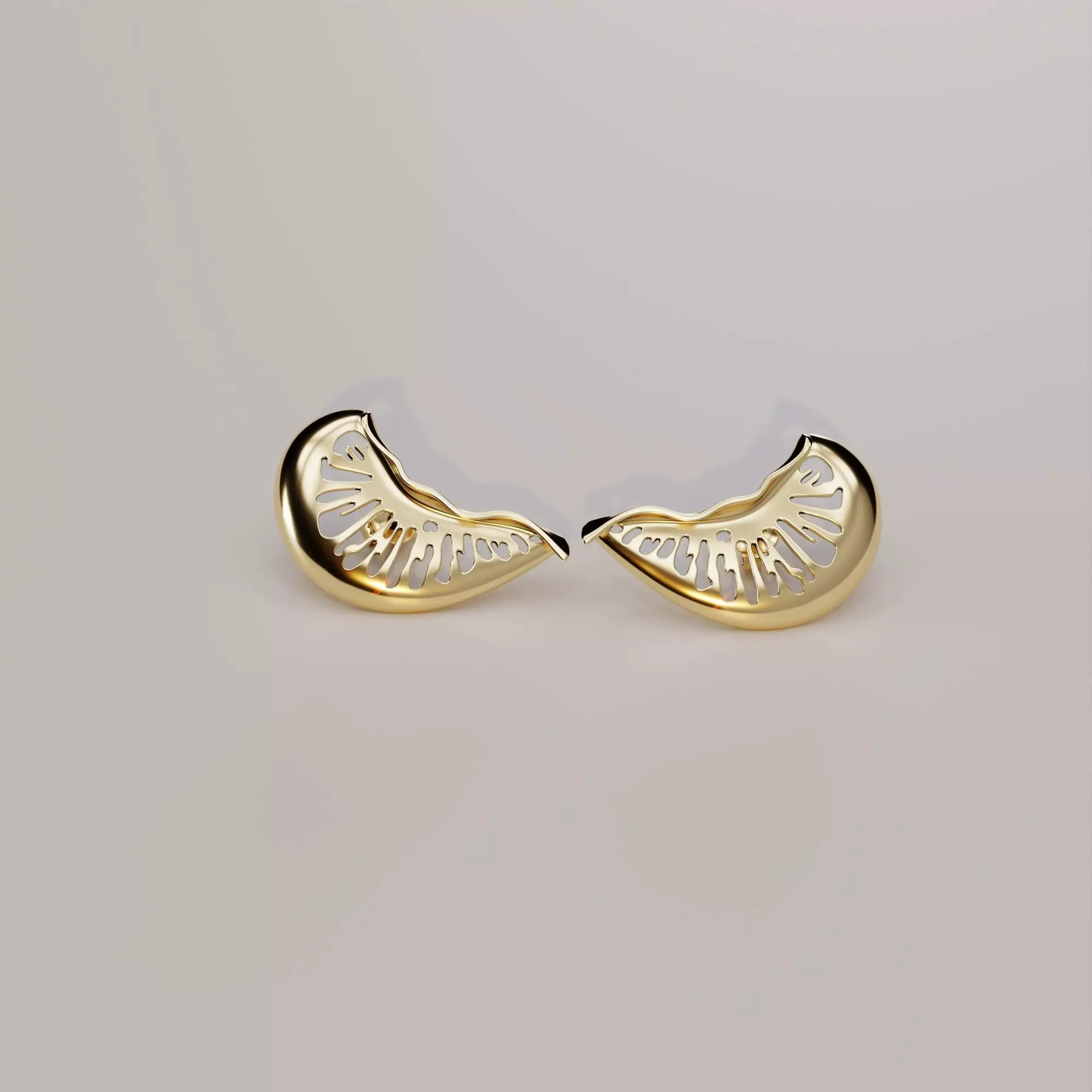 Junonia seashell earring pre supported file included 3D print model_0