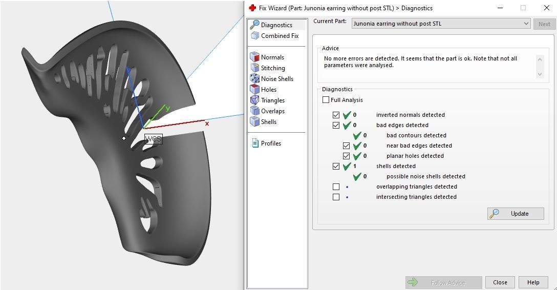 Junonia seashell earring pre supported file included 3D print model_13