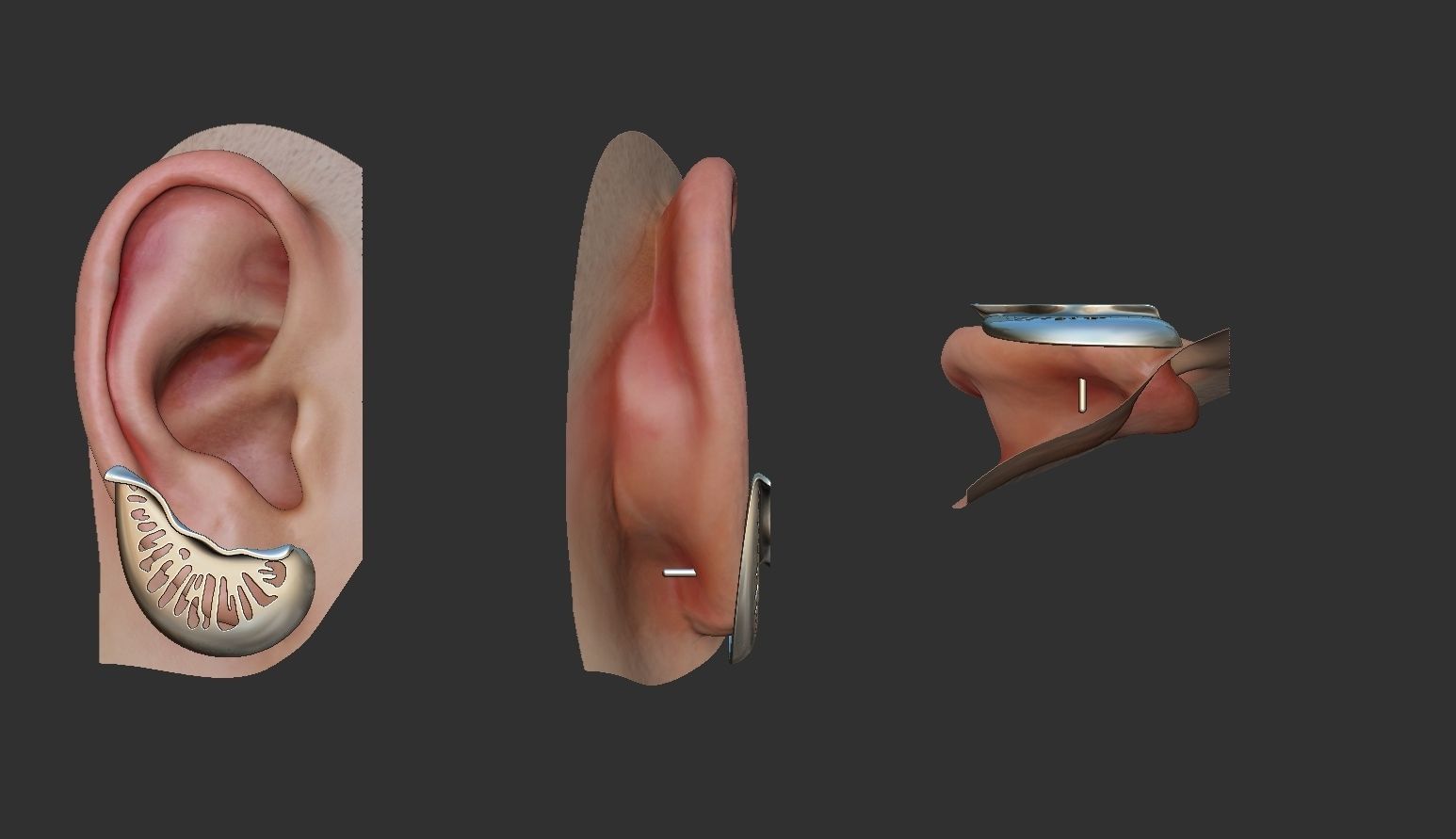 Junonia seashell earring pre supported file included 3D print model_2