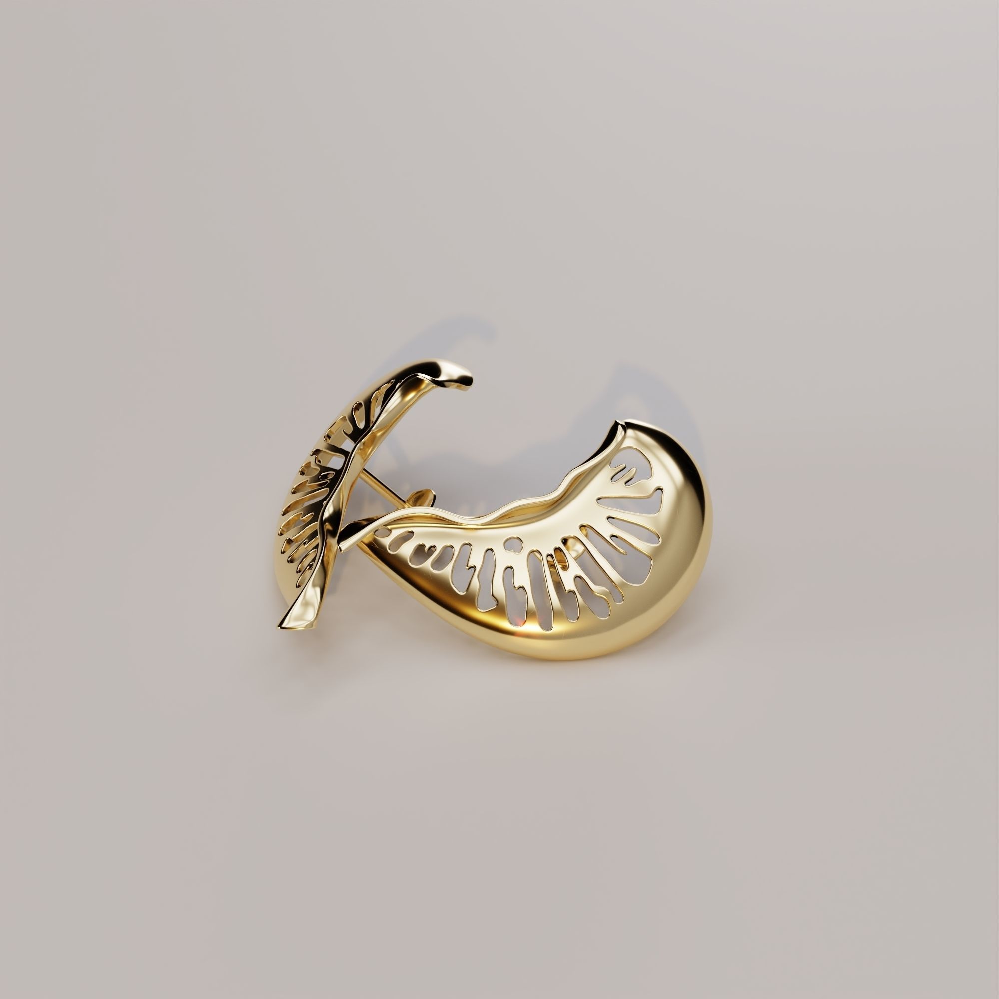 Junonia seashell earring pre supported file included 3D print model_1