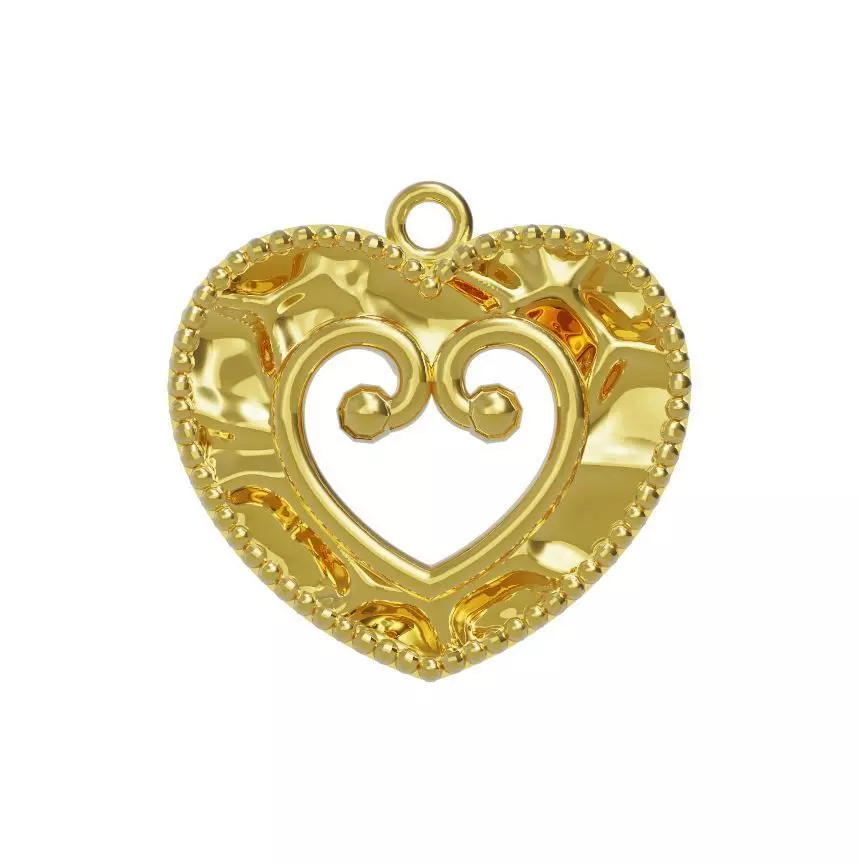 Heart Coin Necklace 3D print model_0