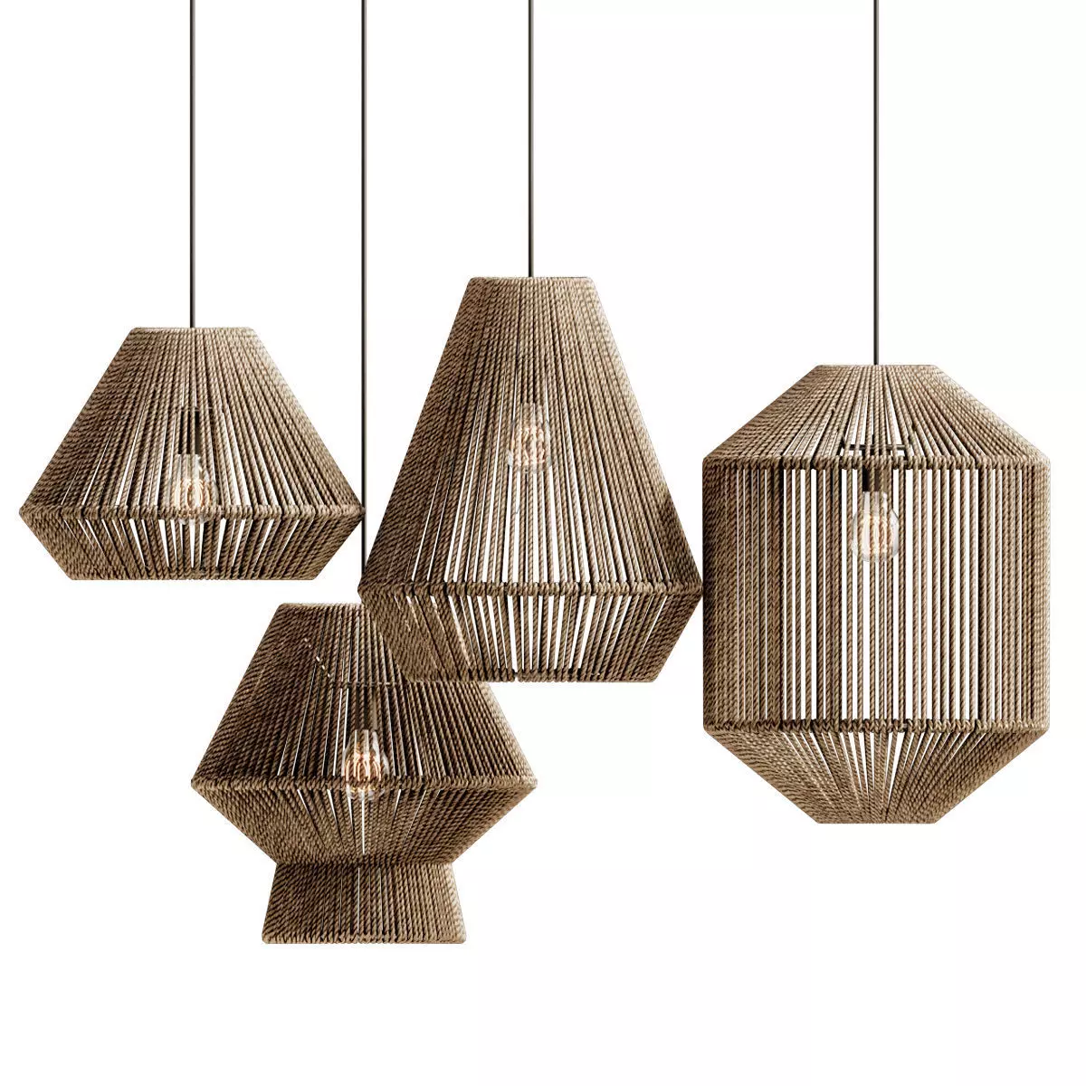 Westlake Seagrass Beige Pendant Shade Home Decor 3D model